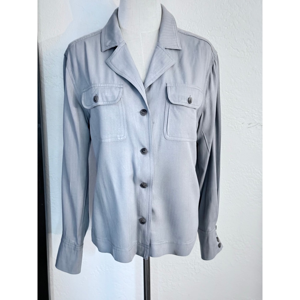 Max Jeans Button Down Shirt Womens Sz:Small Light Blue Utility Gorpcore Tencel
